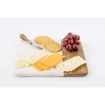 Mud Pie Marble and Wood Serving Board for Elegant Dining