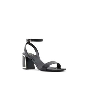 ALDO Women's LOTHERRAM Heeled Sandal, Black, 8