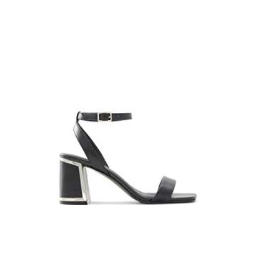 ALDO Women's LOTHERRAM Heeled Sandal, Black, 8