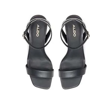 ALDO Women's LOTHERRAM Heeled Sandal, Black, 8