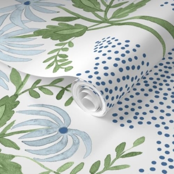Custom Removable Floral Wallpaper Swatch by Spoonflower