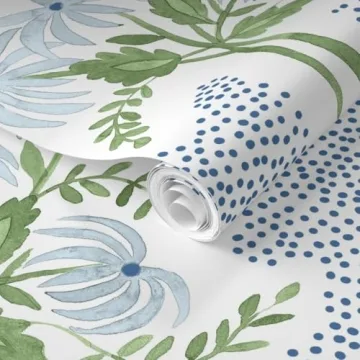 Custom Removable Floral Wallpaper Swatch by Spoonflower