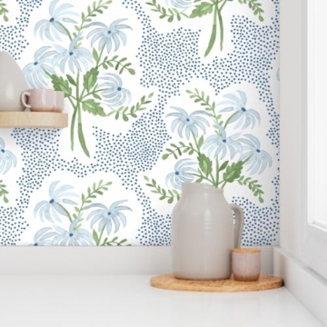 Custom Removable Floral Wallpaper Swatch by Spoonflower