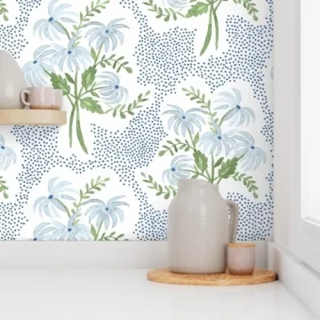 Custom Removable Floral Wallpaper Swatch by Spoonflower