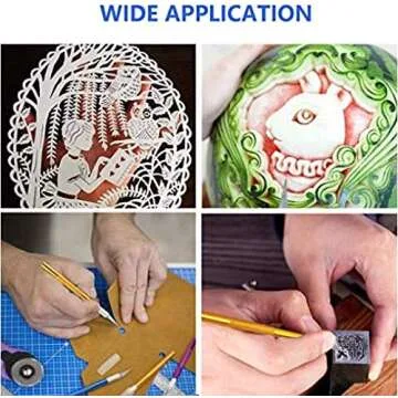 FLZOSPER 17-Piece Craft Knife Set，1 Piece Precision Pen Hobby Knife with 1 Piece Safety Cap and 15 Pieces Stainless Steel Art Utility Razor Blades Kit，for Cutting Carving Scrapbooking Art Creation