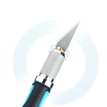 FLZOSPER 17-Piece Craft Knife Set，1 Piece Precision Pen Hobby Knife with 1 Piece Safety Cap and 15 Pieces Stainless Steel Art Utility Razor Blades Kit，for Cutting Carving Scrapbooking Art Creation