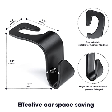 HOUSE DAY Car Headrest Hooks for Purses and Bags