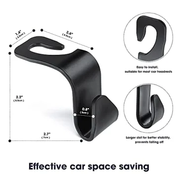 HOUSE DAY Car Headrest Hooks for Purses and Bags