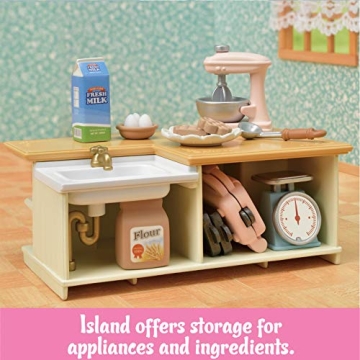 Calico Critters Kitchen Island Dollhouse Set Realistic Playset