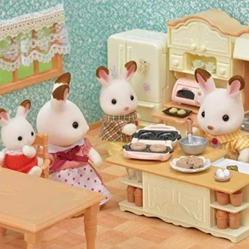 Calico Critters Kitchen Island Dollhouse Set Realistic Playset