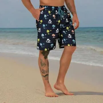 KAILUA SURF Big and Tall Mens Swim Trunks, 9" Mens Designer Bathing Suit Boardshorts