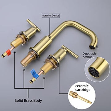 Elegant TRUSTMI Brushed Gold Bathroom Faucet for Your Home