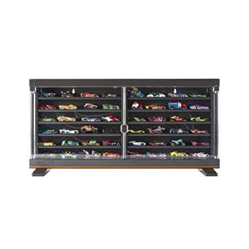 Hot Wheels Toy Car Display Case with Unique Mercedes-Benz 190E in 1:64 Scale for Collectors