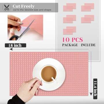 Daixers 10Pcs Refrigerator Liners, Washable Fridge Liner Shelf Mats for Cupboard Cabinet Drawer Home...