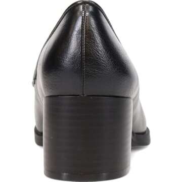 LifeStride Womens Devyn Block Heel Loafer, Black, 8 US
