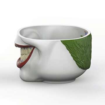 Zak Designs Batman Core Joker Half Face Sculpted Mug Unique 3D Character Sculpted Ceramic Coffee Mug, Collectible Keepsake and Wonderful Coffee Mug (17.5oz BPA-Free)