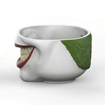 Zak Designs Batman Core Joker Half Face Sculpted Mug Unique 3D Character Sculpted Ceramic Coffee Mug, Collectible Keepsake and Wonderful Coffee Mug (17.5oz BPA-Free)