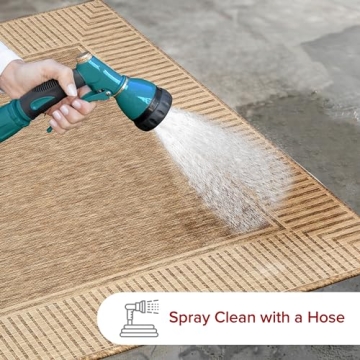 nuLOOM Durable 5' x 8' Outdoor Area Rug, Striped Border