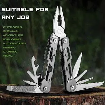 15-in-1 Stainless Steel Multitool for Outdoor and Repairs