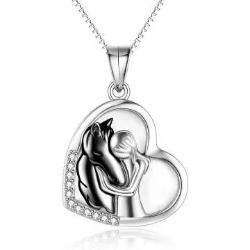 YFN 925 Sterling Silver Horse Pendant For Girls