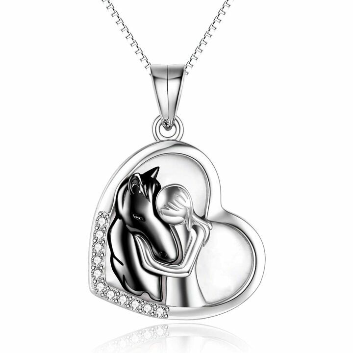 YFN 925 Sterling Silver Horse Pendant For Girls