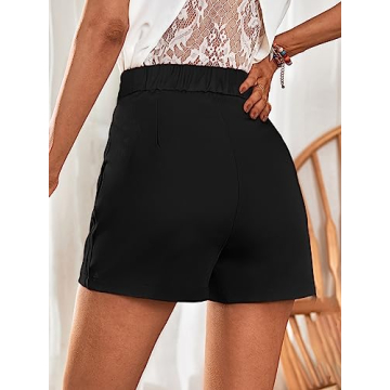 SOLY HUX Elegant High Waist Pleated Summer Shorts for Women
