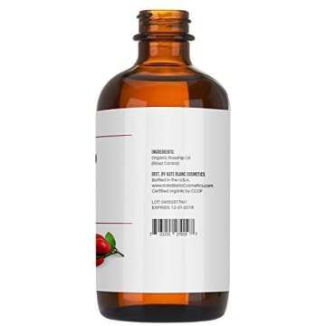 Kate Blanc Cosmetics Rosehip Oil for Face & Skin (4oz, Organic, Pure, Cold Pressed) Rosehip Seed Fac...
