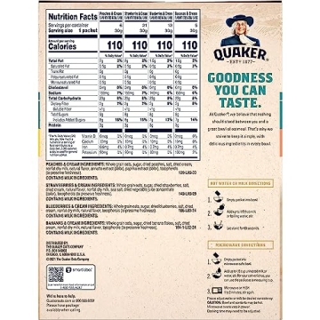 Quaker Instant Oatmeal Fruit & Cream Variety Pack
