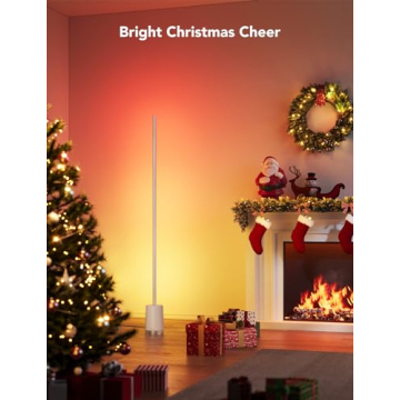 Govee Floor Lamp, RGBIC Lyra Color Changing Corner Lamp, Modern LED Lights with Wi-Fi App Control, 64+ Scene, DIY Modes, Music Sync, Standing Lamp, Suitable for Bedroom