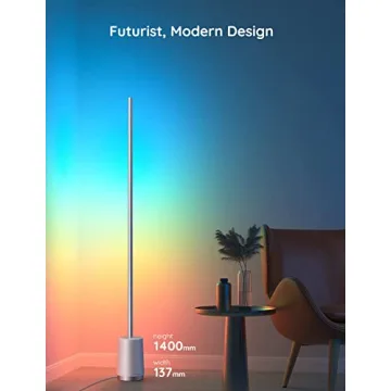 Govee Floor Lamp, RGBIC Lyra Color Changing Corner Lamp, Modern LED Lights with Wi-Fi App Control, 64+ Scene, DIY Modes, Music Sync, Standing Lamp, Suitable for Bedroom