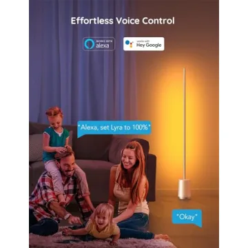 Govee Floor Lamp, RGBIC Lyra Color Changing Corner Lamp, Modern LED Lights with Wi-Fi App Control, 64+ Scene, DIY Modes, Music Sync, Standing Lamp, Suitable for Bedroom