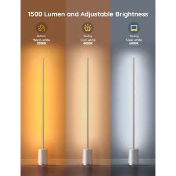 Govee Floor Lamp, RGBIC Lyra Color Changing Corner Lamp, Modern LED Lights with Wi-Fi App Control, 64+ Scene, DIY Modes, Music Sync, Standing Lamp, Suitable for Bedroom