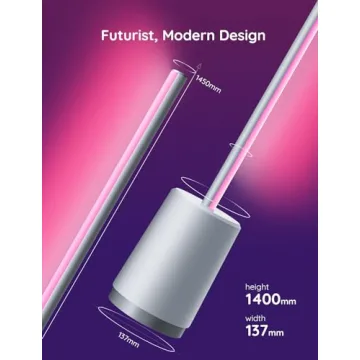 Govee Floor Lamp, RGBIC Lyra Color Changing Corner Lamp, Modern LED Lights with Wi-Fi App Control, 64+ Scene, DIY Modes, Music Sync, Standing Lamp, Suitable for Bedroom