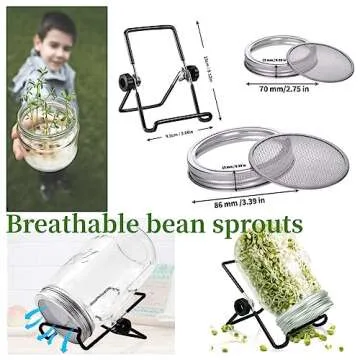 Lulonpon 2 Sprouting Jar Kit for Home Sprouts