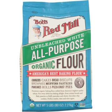 Bob's Red Mill, Flour Unbleached White All Purpose Organic, 80 Ounce