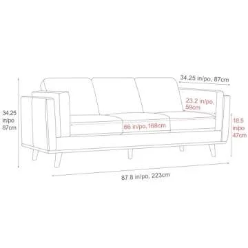 Valencia Artisan Full Leather Sofa 88” | Pure Full Italian Nappa Leather Couch, Solid Wood Accent, Ultimate Comfort, Black