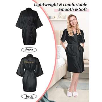 5 Pcs Kimono Robe for Bridesmaid Bride Women Wedding Party Getting Ready Short Robe Bride Robe Embro...