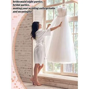 5 Pcs Kimono Robe for Bridesmaid Bride Women Wedding Party Getting Ready Short Robe Bride Robe Embroidered Bridal Party Robes (Large, White, Black)