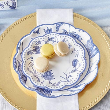 Blue Willow Disposable Paper Plates - Elegant & Premium