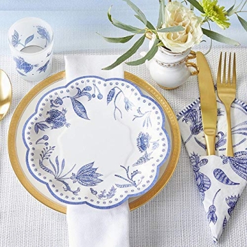 Blue Willow Disposable Paper Plates - Elegant & Premium
