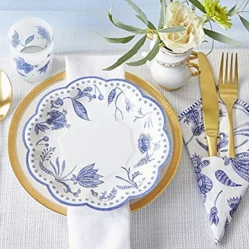 Blue Willow Disposable Paper Plates - Elegant & Premium