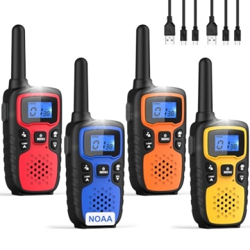 WisHouse M9 Walkie Talkies: Long Range, Rechargeable, with NOAA Weather Alert