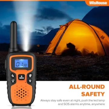 WisHouse M9 Rechargeable Walkie Talkies Long Range NOAA Weather Alert