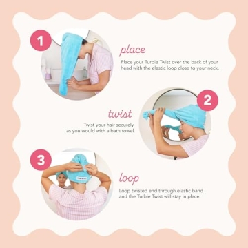 Turbie Twist Microfiber Hair Towel Pack for Quick Drying