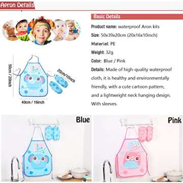 Lymoc Silicone Painting Mat,Painting Stations Kit [1x Apron,1 Pair Oversleeve,20 Pieces Brushes] Craft Silicone Mats 21"X17" with Detachable Cup for Kids Gift,Painting, Clay, DIY Projects