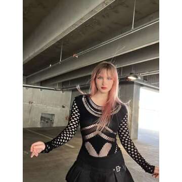 PSYGLANCE Long Sleeve Mesh Bodysuit for Women - Bold & Stylish