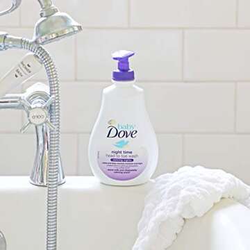Baby Dove Calming Moisture Sensitive Skin Night Time Wash, 3 Pack Hypoallergenic and Tear-Free Bath Wash, Scented, Suitable for Newborns, 400 ml (3x 13.52 oz)