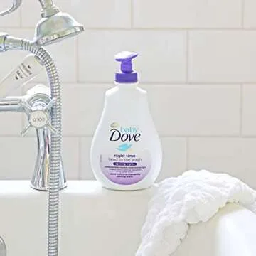 Baby Dove Calming Moisture Sensitive Skin Night Time Wash, 3 Pack Hypoallergenic and Tear-Free Bath Wash, Scented, Suitable for Newborns, 400 ml (3x 13.52 oz)