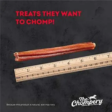 The Chompery Natural Bully Sticks, Premium Dog Chews Pack of 3 Treats