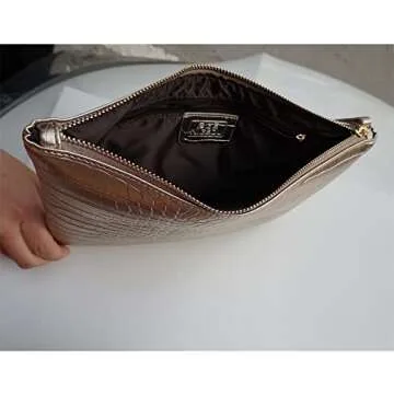 Stylish NIGEDU Women Crocodile Grain Clutch Bag in Blue